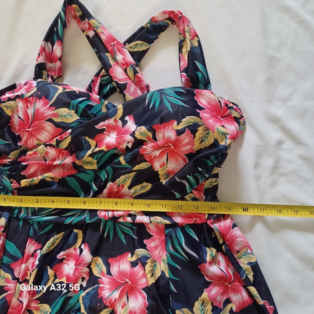 Cocopear Size XL Floral Woman Swim Dress - Pink and Blue - Picture 10 of 14